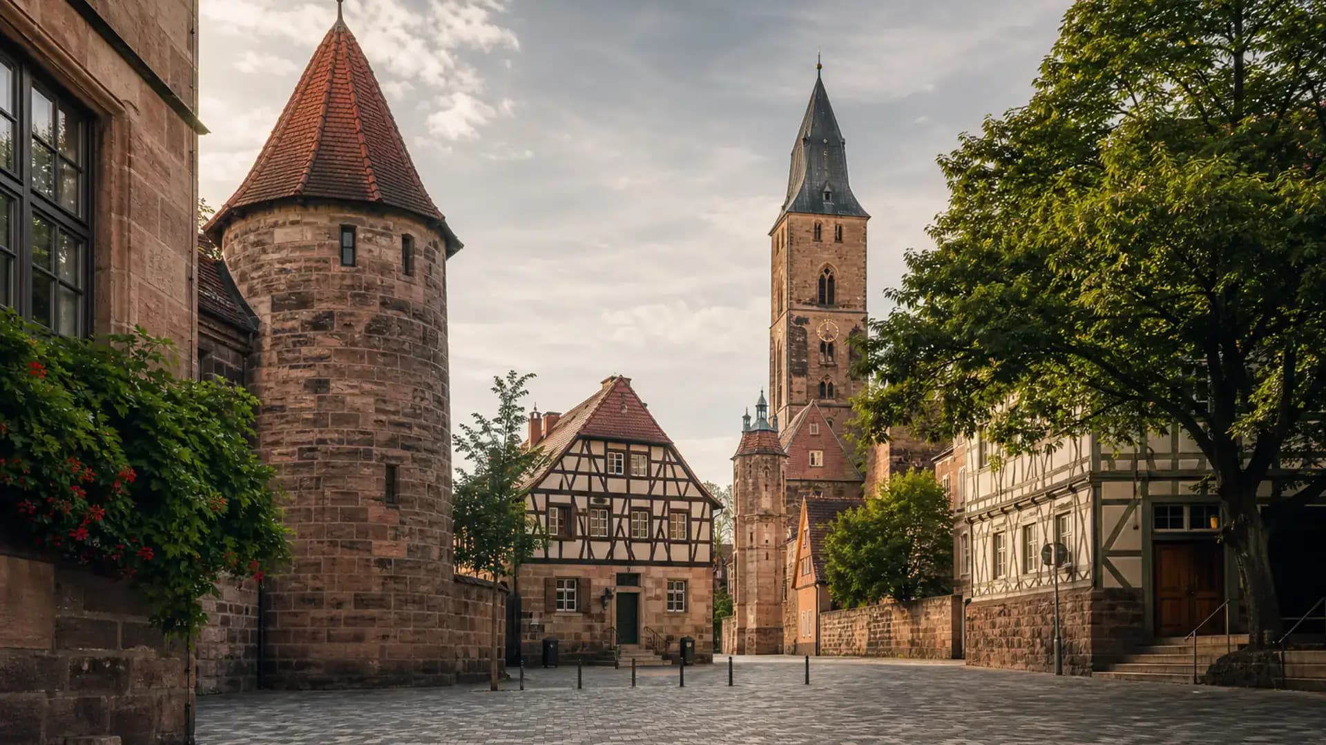 Altdorf bei Nürnberg historische Altstadt mit Türmen und roten Dächern