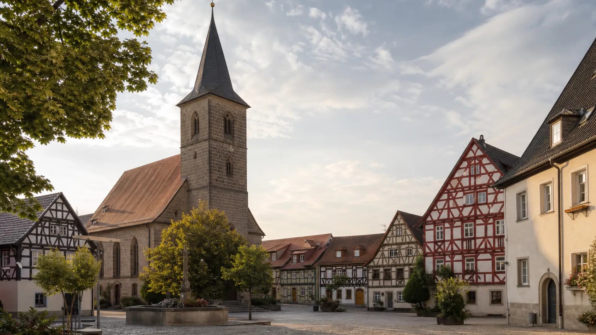 Langenzenn historische Altstadt mit Kirche und Marktplätzen