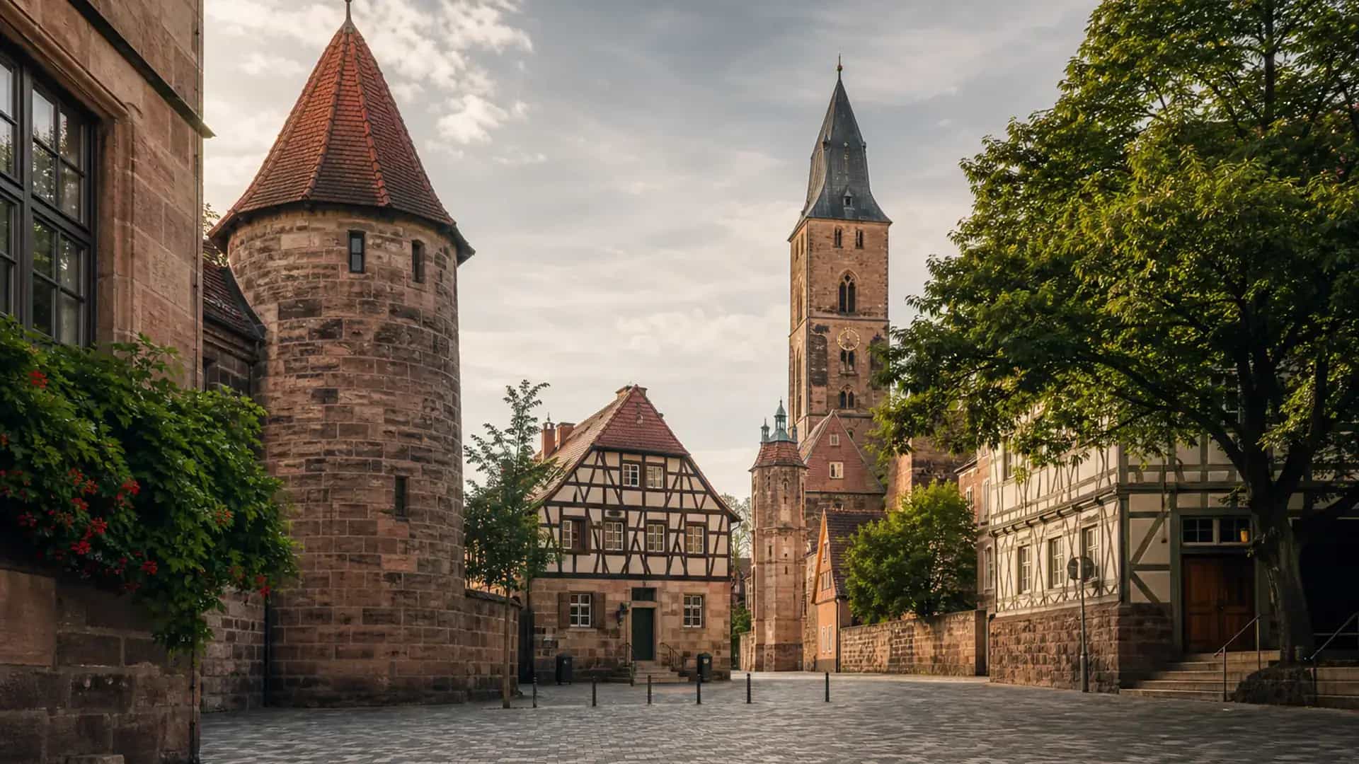 Altdorf bei Nürnberg historische Altstadt mit Türmen und roten Dächern