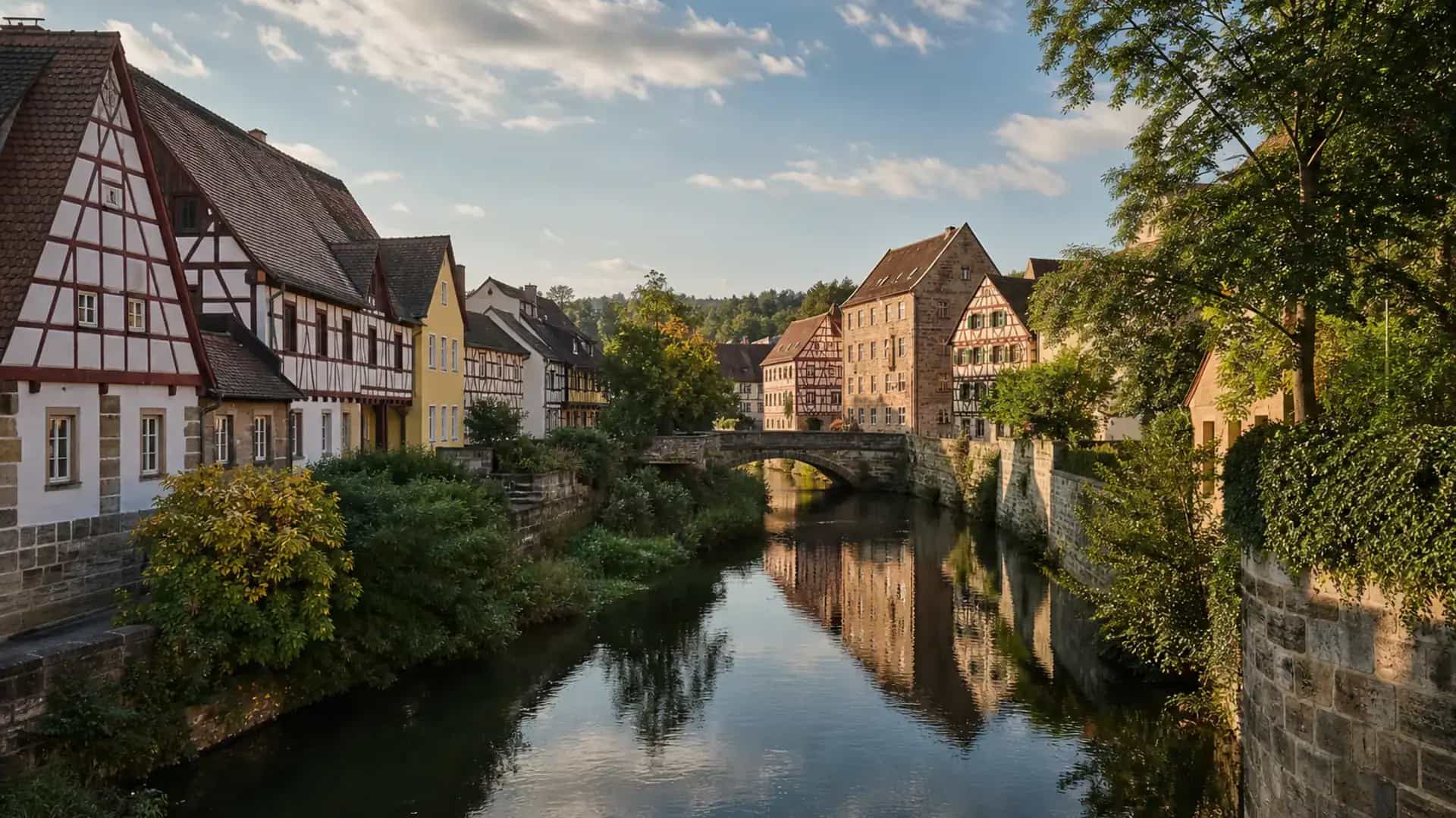 Lauf an der Pegnitz Altstadt an der Pegnitz mit historischen Fassaden